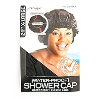 Magic X-Large Elastic Band Shower Cap - Black, Elastic band, keeps hair in place, large, extra large, comfortable material, waterproof, full size, perfect fit