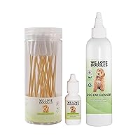 We Love Doodles Organic Dog Ear Cleaner & Ear Cleaning Solution Bundle - Ear Cleaning Solution Kit & Ear Wash for Dogs - Puppy Ear Cleanser - for Itching & Mites Infection - Made in USA