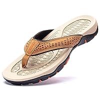 flip flop,Summer Outdoor Leather Flat Casual Mens Flip Flops Slippers Beach Hard-Wearing Plus Big Size