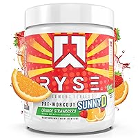 RYSE Up Supplements Element Series Pre-Workout | Everyday Pre-Workout | Beta Alanine, NO3-T Nitrates | 200mg Caffeine | 25 Servings (Sunny D Orange Strawberry)