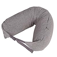 【Counter Genuine】 MUJINeck Pillow Neck Pillow for Airplane Travel Neck Pillow for car Sofa Pillow U-Pillow (Specifications 16x67cm, Brown Gray Stripes)