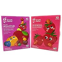 Fruit Snacks Gluten Free Assortment Bundle – Mixed Fruit (8 Oz) & Strawberry (8 Oz) by Good and Gather – (Pack of 2)