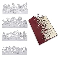 GLOBLELAND Metal Lace Flower Edge Border Cutting Dies Stencils for DIY Scrapbooking Decorative Wedding Invitation Card Making