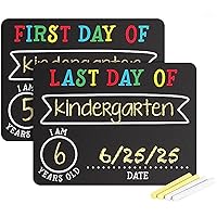 Pearhead Photosharing Chalkboard Signs, Perfect to Commemorate the First and Last Day of School, 2 Chalkboard Signs for School Celebrations and Milestones