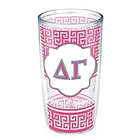 Tervis Sorority - Delta Gamma Made in USA Double Walled Insulated Tumbler Travel Cup Keeps Drinks Cold & Hot, 16oz - No Lid, Geometric