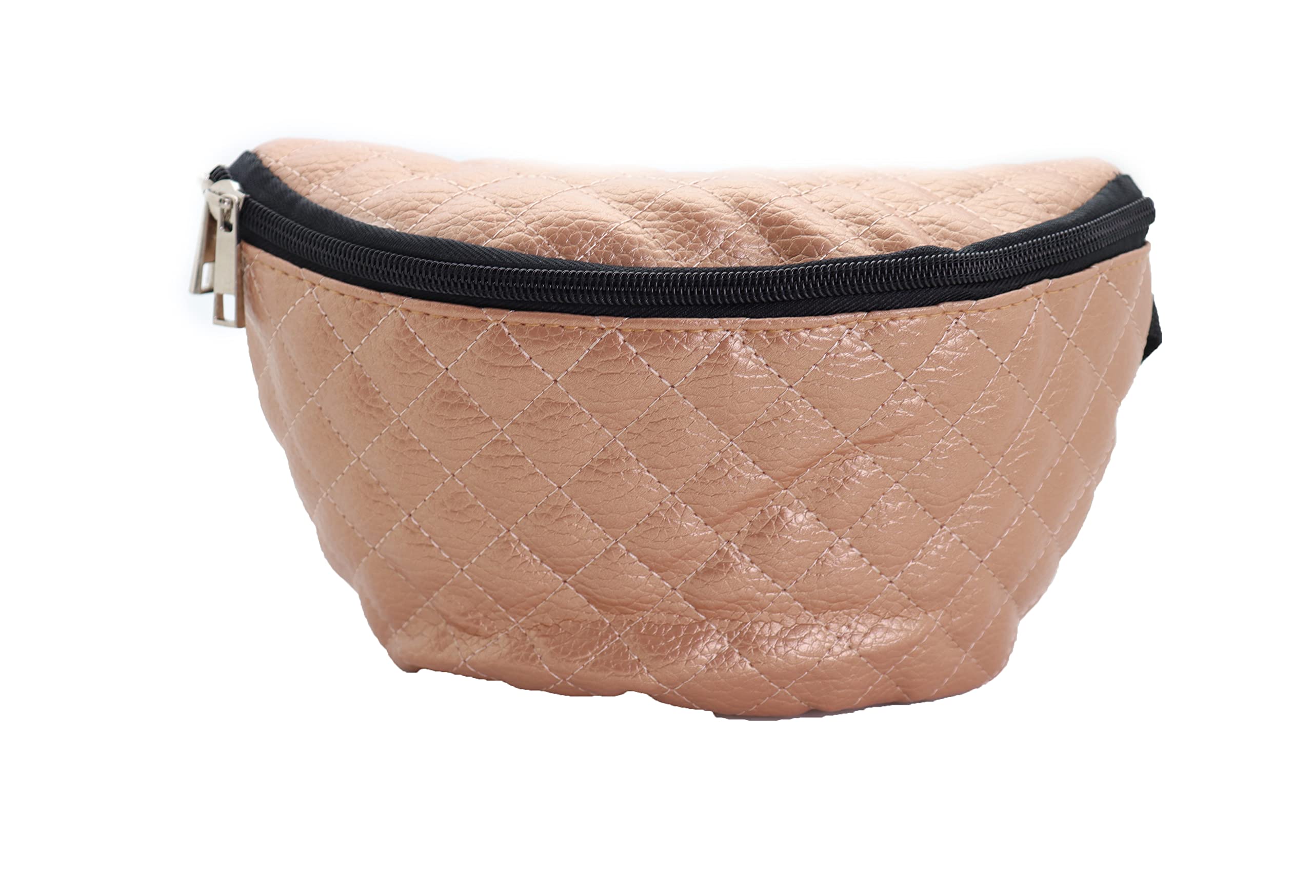 Women Rust Gold Strap Belt Fanny Pack Fashion Belt Bum Bag Cross Body Travel Vacation Size S M