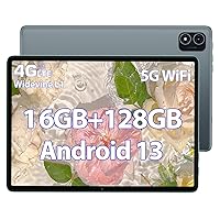 TECLAST P40HD Android 13 Tablet 10 Zoll,16GB RAM+128GB ROM (1TB TF) Tablets SIM, Octa Core CPU Tablet pc, 4G LTE/5G WiFi,13MP+5MP,1920 x1200 FHD, 6000mAh, GPS/GMS/Widevine L1/Face ID/BT5.0/OTG