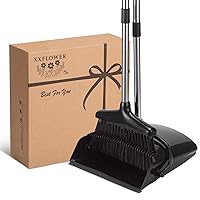 Broom and Dustpan Set for Home, Broom and Dustpan Set with Long Handle 55