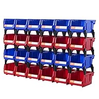 VEVOR Plastic Stackable Storage Bins 24 Pack (5 x 4 x 3-Inch), Hanging Stackable Storage Organizer Bins, Heavy Duty Stacking Containers for Closet, Garage, Office, or Small Parts Organization