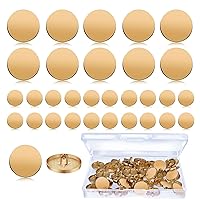 30PCS Metal Flat Button Alloy Shank Golden Buttons Metal Round Shaped Sewing Button Coat Jacket Shirt Trousers Buttons for Sewing DIY Crafts and Jewelry Making (15mm, 25mm)