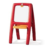 Step2 Kids Easel for Two – Dry Erase Magnetic Easel on One side, Chalkboard on the Other– Includes 94 Toddler Easel Magnetic Letters and Numbers Accessories – Folds Flat for Easy Storage