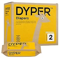 DYPER Viscose from Bamboo Baby Diapers Size 2 + 1 Pack Wet Wipes | Honest Ingredients | Made with Plant-Based* Materials | Hypoallergenic for Sensitive Skin, Unscented