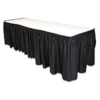 Tablemate LS2914BK Table Set Linen-Like Table Skirting, 29-Inch x 14ft, Black