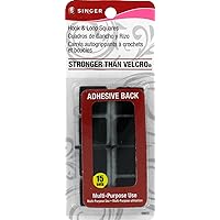 SINGER 00872 Hook and Loop Adhesive Back Squares, 7/8-Inch by 7/8-Inch, Black
