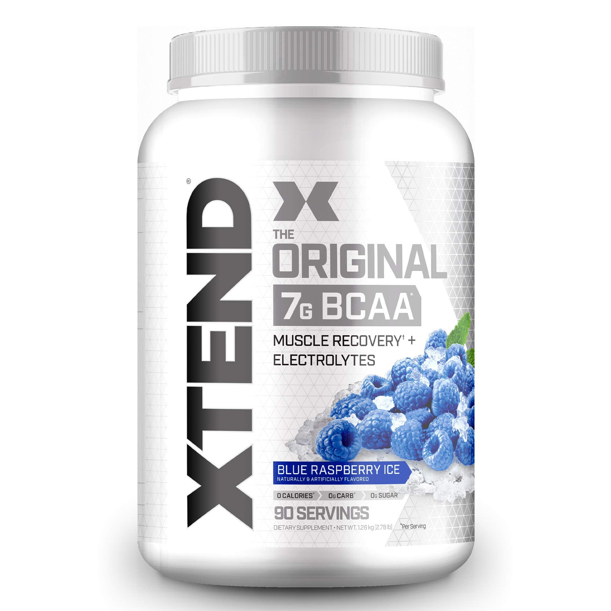 XTEND Original BCAA Powder Blue Raspberry Ice | Sugar Free Post Workout Muscle Recovery Drink with Amino Acids | 7g BCAAs for Men & Women | 90 Servings