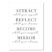 Attract What You Expect, Reflect What You Desire, Become What You Respect, Mirror What You Admire Print, Unframed