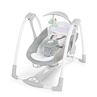 Ingenuity ConvertMe 2-in-1 Compact Portable Automatic Baby Swing & Infant Seat, Battery-Saving Vibrations, Nature Sounds, 0-9 Months 6-20 lbs (Wimberly)