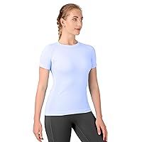 MathCat Workout Shirts for Women Short Sleeve, Workout Tops for Women, Quick Dry Gym Athletic Tops，Seamless Yoga Shirts…
