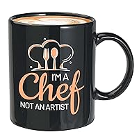 Chef Coffee Mug 11oz Black - I'm A Chef Not An Artist - Funny Cooking Cook Kitchen Food Delicious Meals Culinary Artist Cuisinier Gourmet Foodies