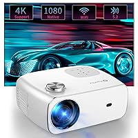 5G WiFi Projector with Bluetooth, FunFlix Mini Portable Projector, Native 1080P 4K Projector,18000 Lumens High Brightness,300