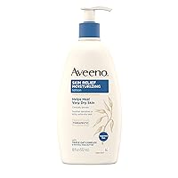 Aveeno Skin Relief Fragrance-Free Moisturizing Lotion for Sensitive Skin, with Natural Shea Butter & Triple Oat Complex, Unscented Therapeutic Body Lotion for Itchy, Extra-Dry Skin, 18 fl. oz