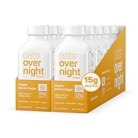 Oats Overnight Maple Brown Sugar Bottled Shake - Gluten Free, Non-GMO, Vegan Friendly Breakfast Meal Replacement Shake with Powdered Oat milk. 15g of Protein (10 Pack)