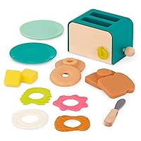 Mini Chef - Toaster Playset- Pretend Play Breakfast Playset – 14pc Brunch Set – Pop-Up Toast & Sounds– 3 Years +