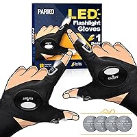 PARIGO LED Flashlight Gloves, Father Day Mens Gifts for Dad Husband Grandpa, Cool Gadget Christmas Birthday Gifts for Men Adults Him Boyfriend Guy, Hand Light for Fishing Camping Grill Car Repairing
