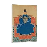 MOJDI Korean Antique, Retro Poster Art Poster of King Taejo of Korea Canvas Painting Posters And Prints Wall Art Pictures for Living Room Bedroom Decor 12x18inch(30x45cm) Frame-style