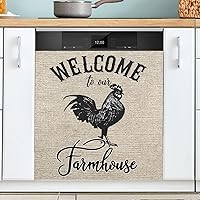 Welcome to Our Farmhouse Dishwasher Magnet Cover Dishwasher Covers for The Front Rooster Magnetic Dishwasher Cover Panel Magnetic Refrigerator Cover for Farmhouse Home Kitchen Decor - 23 X 26 in