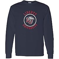NCAA Distressed Circle Logo, Team Color Long Sleeve, College, University