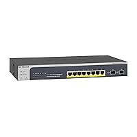 10-Port PoE Gigabit Ethernet Smart Switch (GS510TPP) - Managed, with 8 x PoE+ @ 190W, 2 x 1G SFP, Desktop or Rackmount, and Limited Lifetime Protection