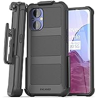 Encased Falcon Armor for OnePlus Nord N20 5G Case Belt Clip - Full Body Protective Phone Case with Holster (Black)