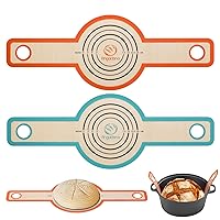 Silicone Bread Sling Dutch Oven - Best Japan Silicone. Non-Stick & Easy Clean Reusable Silicone Bread Baking Mat. With Extra Long Handles Bread Baking Sheet Liner, 2 Mix Colour set Transferable Dough