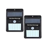 24201 20-LED Solar Powered Motion Activated Wall Light, 2pack, 2 Piece , Black