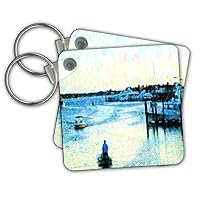 3dRose Key Chains Image of Gordon River Naples Boating Impressionism (kc-303030-1)