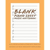 Blank Piano Sheet Music Notebook: 8.5 x 11 Inches 100 Pages 12 Staves with Treble Clef And Bass Clef Music Manuscript Paper Journal (Volume 5) Blank Piano Sheet Music Notebook: 8.5 x 11 Inches 100 Pages 12 Staves with Treble Clef And Bass Clef Music Manuscript Paper Journal (Volume 5) Paperback