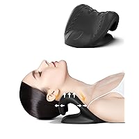 Neck Stretcher for Neck Relief - Neck and Shoulder Relaxer Cervical Spine Traction Device to Relieve Neck and Shoulder Fatigue and Pain, Chiropractic Pillow Relief TMJ Muscle Pain (Black)