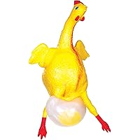 Novelty Egg Laying Rubber Chicken Egg & Yolk Pops Out Its Behind Kids Toys Gift