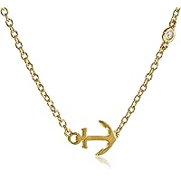 Syd by SE Anchor Necklace with Diamond Bezel
