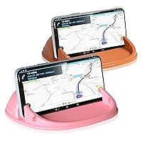 Loncaster Car Phone Holder, Pink & Orange Car Phone Mount Silicone Car Pad Mat for Various Dashboards, Slip Free Phone Stand Compatible with iPhone, Samsung, Android, GPS Devices and More