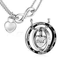 XIUDA Cremation Urn Necklace for Ashes Eternal Memory Carved Keepsake Stainless Steel Infinity Urn Jewelry Memorial Ash Holder