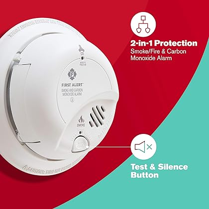 FIRST ALERT BRK SC9120B-3 Hardwired Smoke and Carbon Monoxide (CO) Detector with Battery Backup. 3-Pack , White
