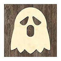 3 Pcs DIY Wooden Christmas Ornaments, Xmas Tree Hanging Wood Slices for Kids DIY Craft Wood Ornament, Ghost Shape Design Wooden Cutouts for Halloween Bathroom Kitchen