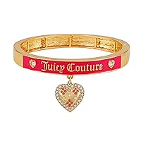Juicy Couture Goldtone and Light Rose Heart Charm Bangle Bracelet For Women