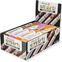 Phd High Protein Low sugar Smart Bar,Ideal for healthy snack! 12 Amazing 64g Protein Bars