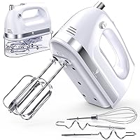 Hand Mixer Electric, 400W Food Mixer 5 Speed Handheld Mixer, 5 Stainless Steel Accessories, Storage Box, Kitchen Mixer with Cord for Cream, Cookies, Dishwasher Safe