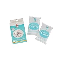 J.L. Childress Reusable Ice Packs, 2-Pack - Breast Milk Ice Packs - Freezer Packs Perfect for Breastmilk, Baby Bottle Bags, and Lunch Bags - Food Safe - 6