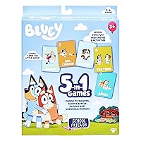 Bluey 5-in-1 , 5 Favorite Card Games in The One Pack and her School Friends, Multicolor (17375)