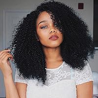 Hair 10A Kinky Curly U Part Wig Human Hair Glueless for Black Women Brazilian Remy Hair Full Head Half Kinky Wig U Shape Wigs Minimal Leave Out 150% Density Natural Color 22inch